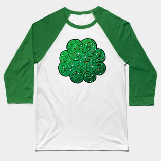 St Patrick's Day Four-Leaf Clover with Irish Vines Baseball T-Shirt